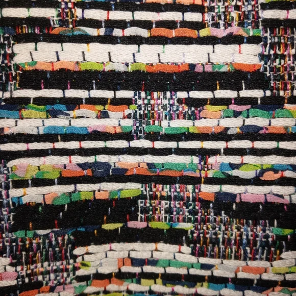 Ann Taylor Textured Mixed Tweed Zip Pocket Jacket In Black Multi Color s… - Picture 8 of 14